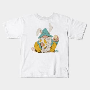 Easter Bunny Spring Gnome Easter Egg Hunting And Basket Gift Kids T-Shirt